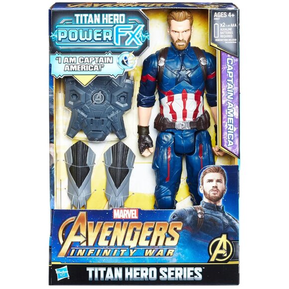 Marvel Avengers Titan Heroes Power FX Captain American Speaks French New in Box - Picture 1 of 16
